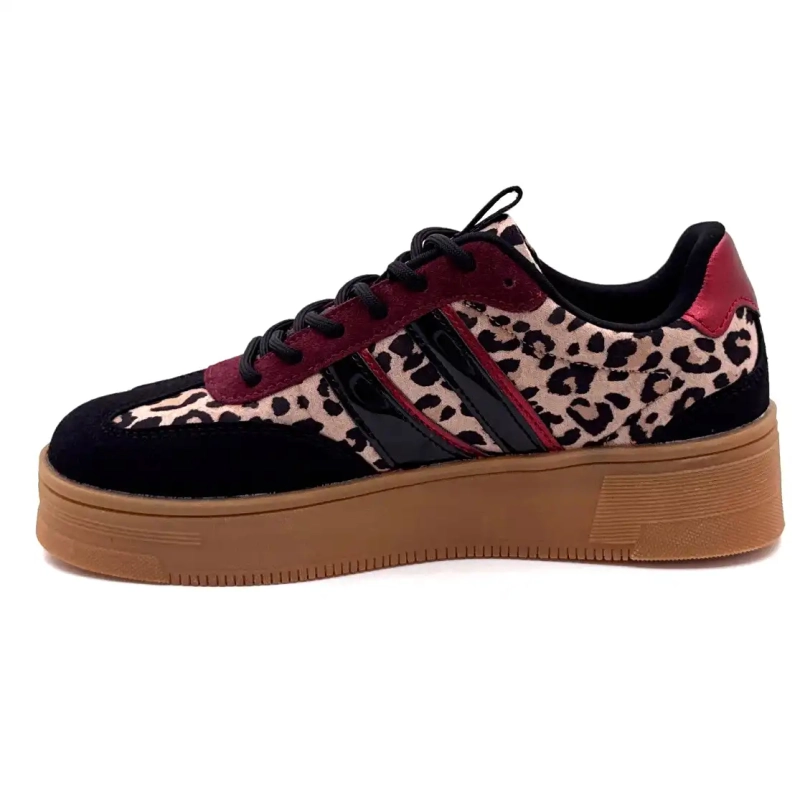 Posh 1152148 Psh3 Lily Leo Nero e Borgogna Ivoire Chaussures