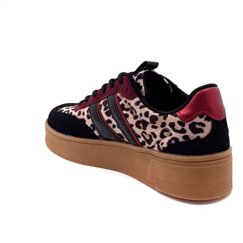 Posh 1152148 Psh3 Lily Leo Sort & Bordeaux Ivoire Chaussures