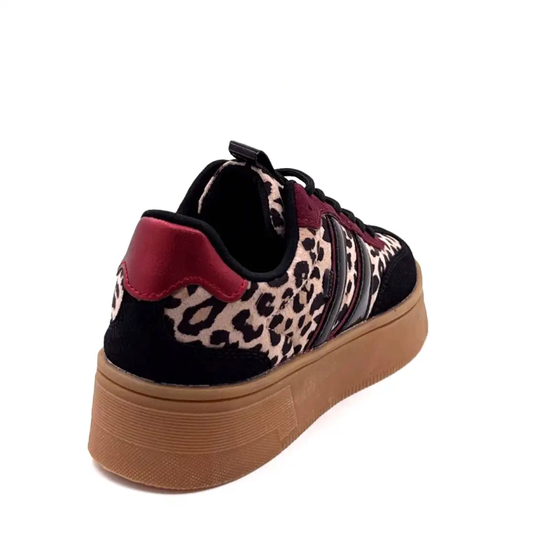 Posh 1152148 Psh3 Lily Leo Fekete és Bordó Ivoire Chaussures