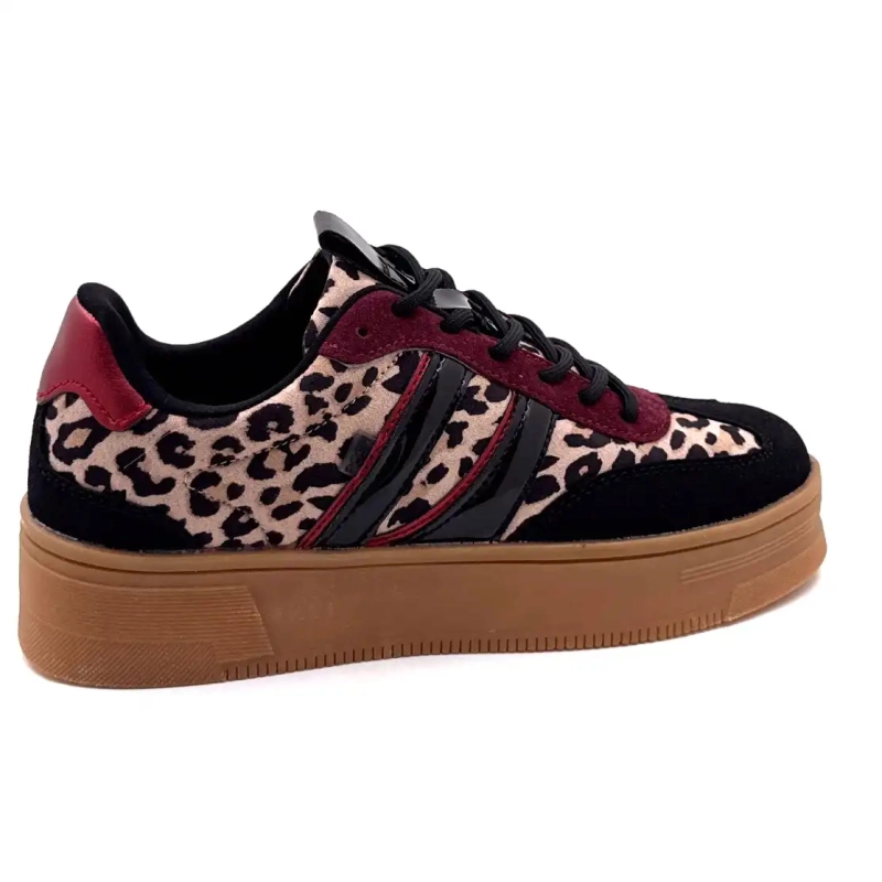 Posh 1152148 Psh3 Lily Leo Sort & Bordeaux Ivoire Chaussures