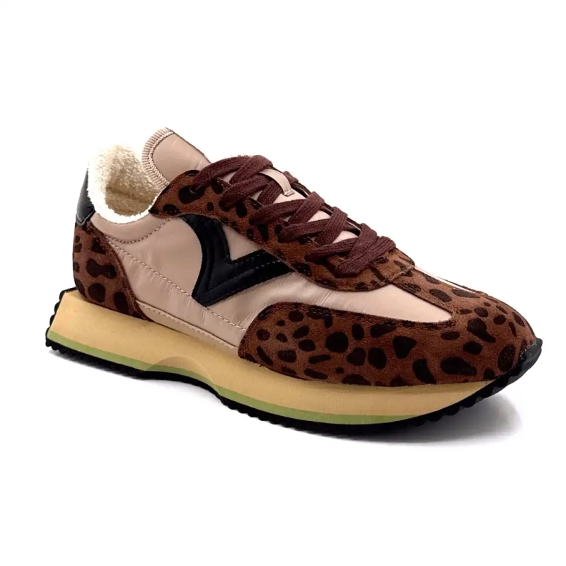 Victoria 1134116 Pelle scamosciata leopardata Marrone Tessuto Beige Ivoire Chaussures