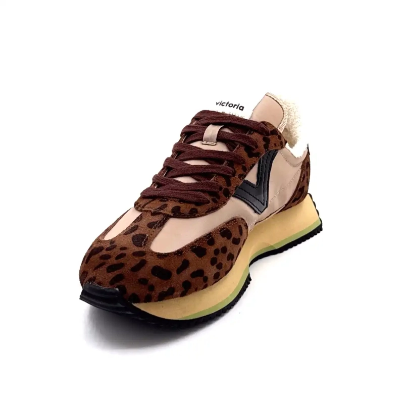 Victoria 1134116 Leopard Ruskind Brun Tekstil Beige Ivoire Chaussures