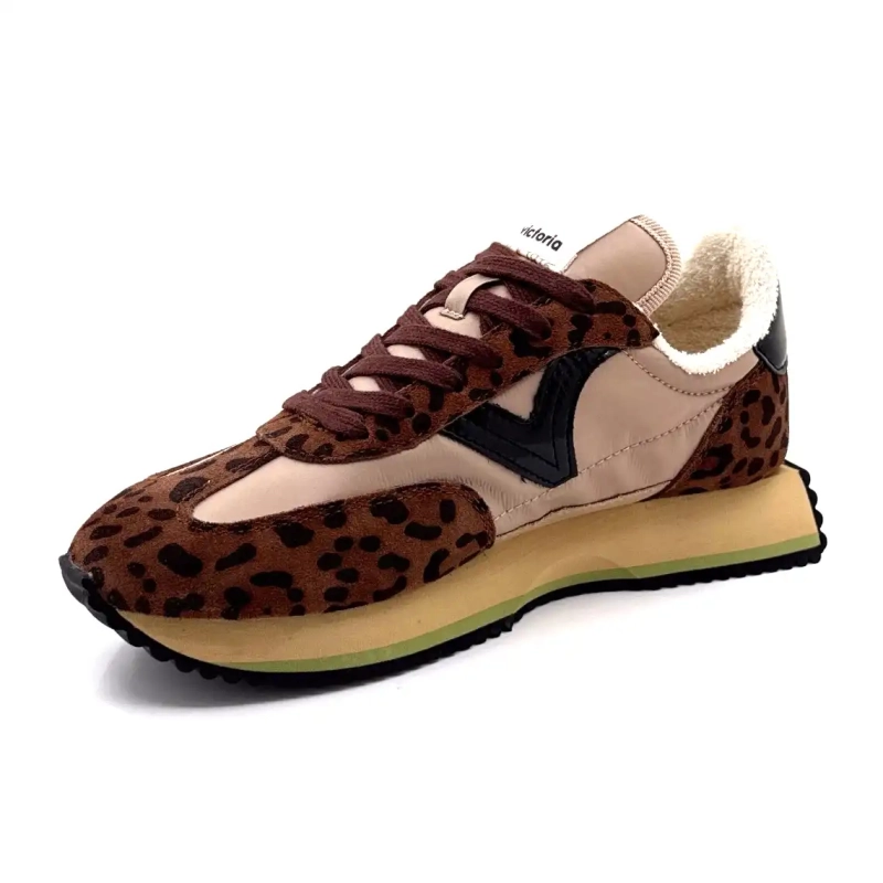 Victoria 1134116 Daim Léopard Marron Textile Beige Ivoire Chaussures