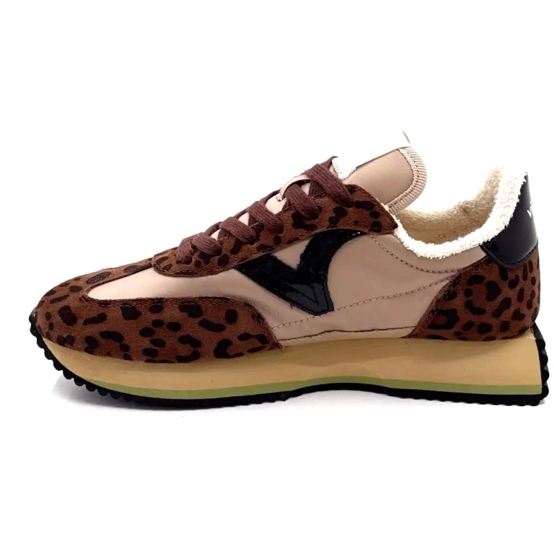 Victoria 1134116 Λεοπάρ Σουέτ Καφέ Υφασμάτινο Μπεζ Ivoire Chaussures