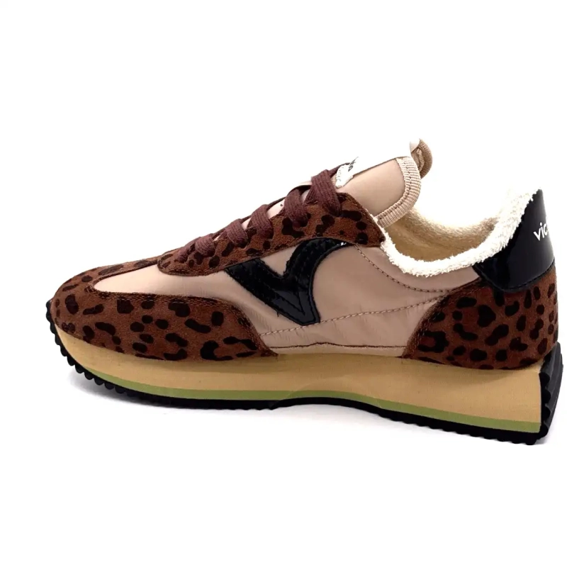 Victoria 1134116 Leopard Suede Maro Textil Bej Ivoire Chaussures