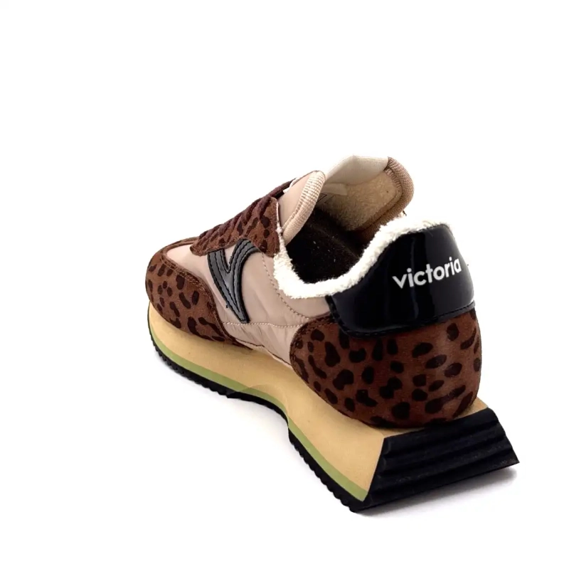Victoria 1134116 Leopard Suede Maro Textil Bej Ivoire Chaussures