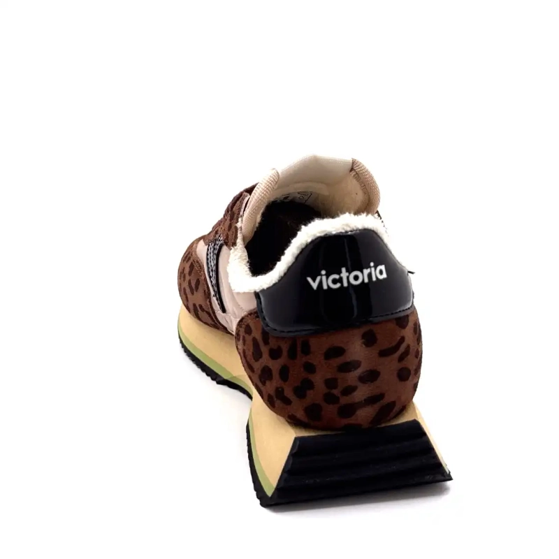 Victoria 1134116 Leopardo Camurça Marrom Têxtil Bege Ivoire Chaussures