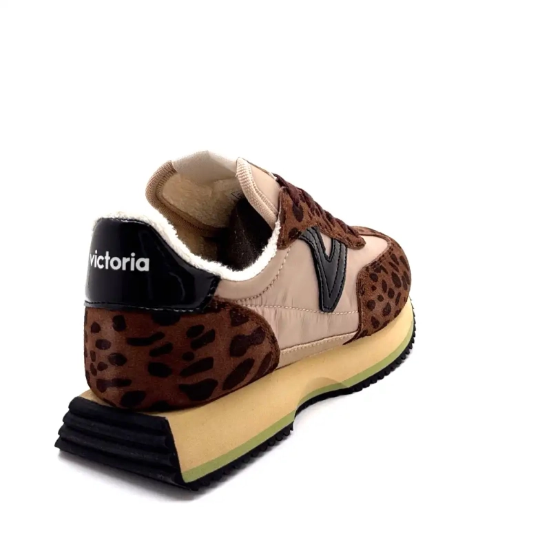 Victoria 1134116 Leopard Suede Maro Textil Bej Ivoire Chaussures