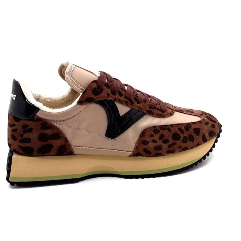 Victoria 1134116 Leopard Suede Brown Textile Beige Ivoire Chaussures