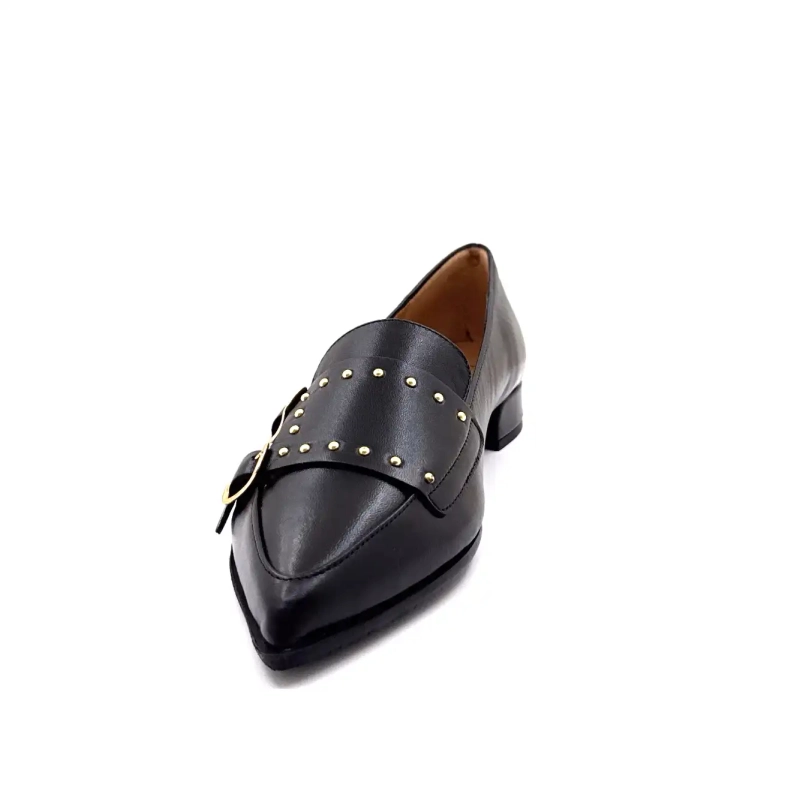 Ivoire A8093 Schwarzes Leder Ivoire Chaussures