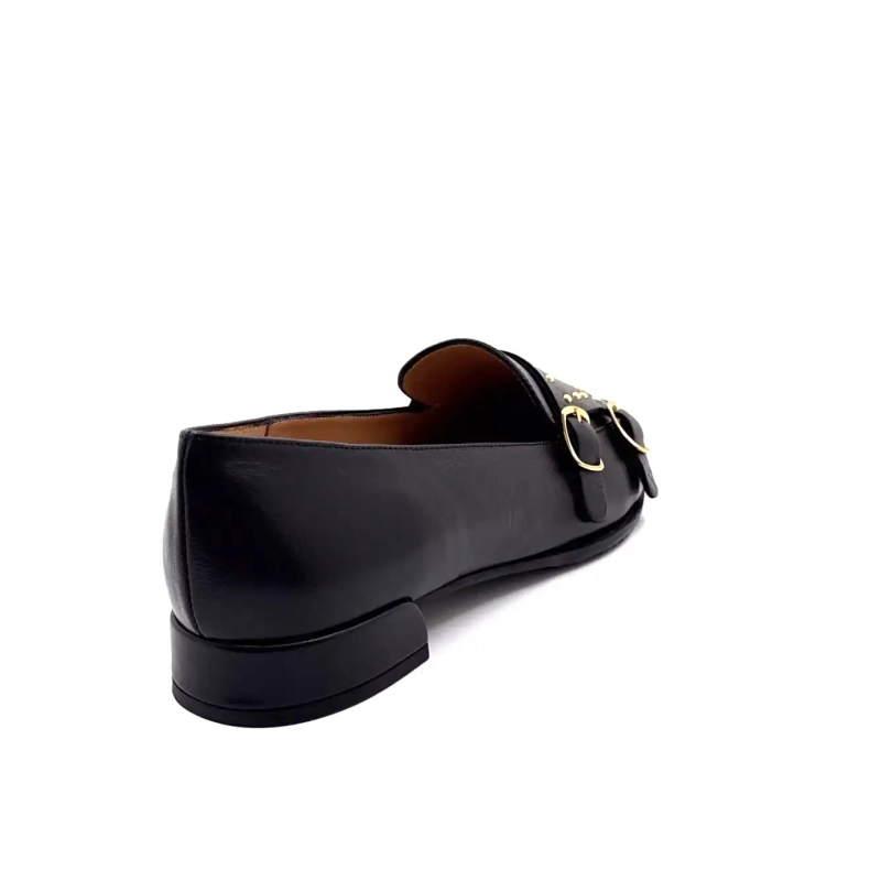 Ivoire A8093 Schwarzes Leder Ivoire Chaussures