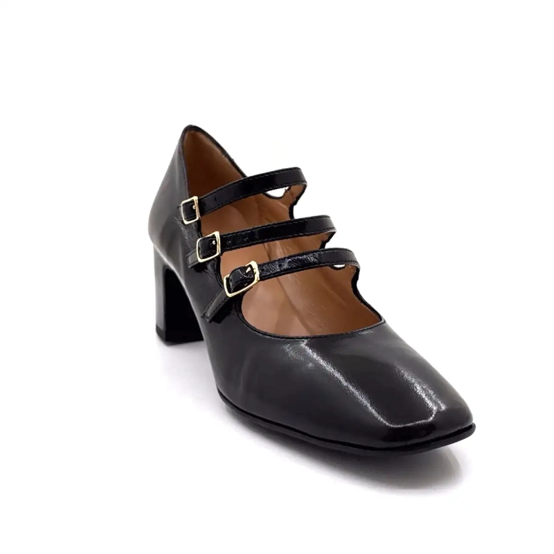 Ivoire B3505 Black Glossy Leather Ivoire Chaussures