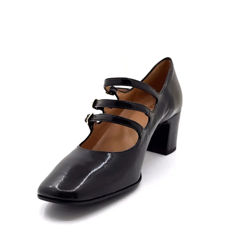 Ivoire B3505 Cuero Negro Brillante Ivoire Chaussures