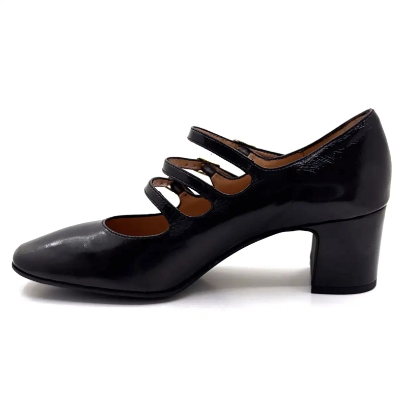 Ivoire B3505 Pelle nera lucida Ivoire Chaussures