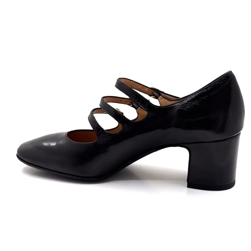 Ivoire B3505 Piele neagră lucioasă Ivoire Chaussures