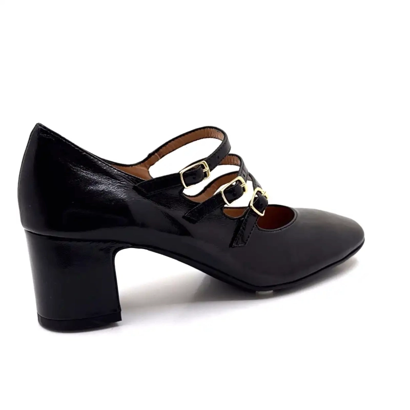 Ivoire B3505 Couro Preto Brilhante Ivoire Chaussures