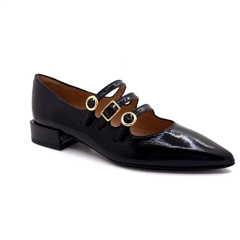 Ivoire Q3520 Schwarzes Lackleder Ivoire Chaussures