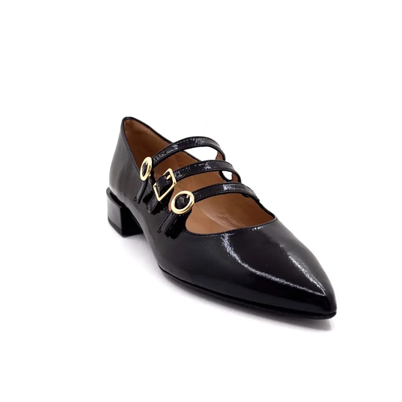 Ivoire Q3520 Couro Envernizado Preto Ivoire Chaussures