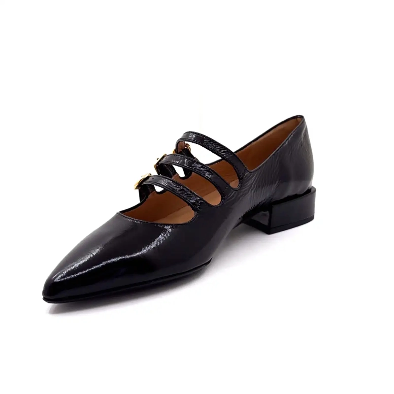 Ivoire Q3520 Couro Envernizado Preto Ivoire Chaussures