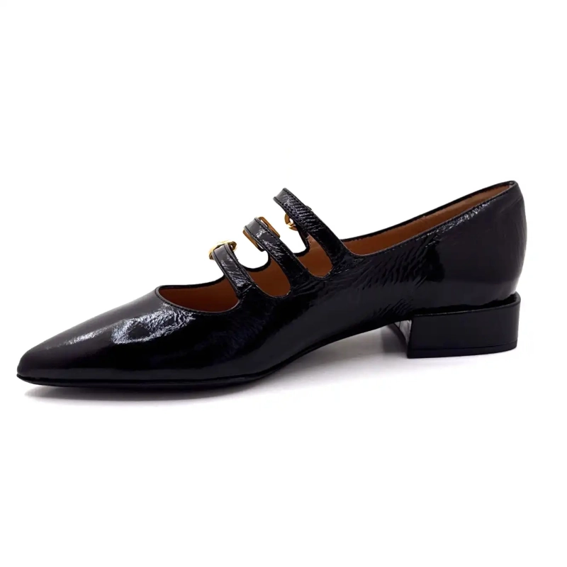 Ivoire Q3520 Couro Envernizado Preto Ivoire Chaussures