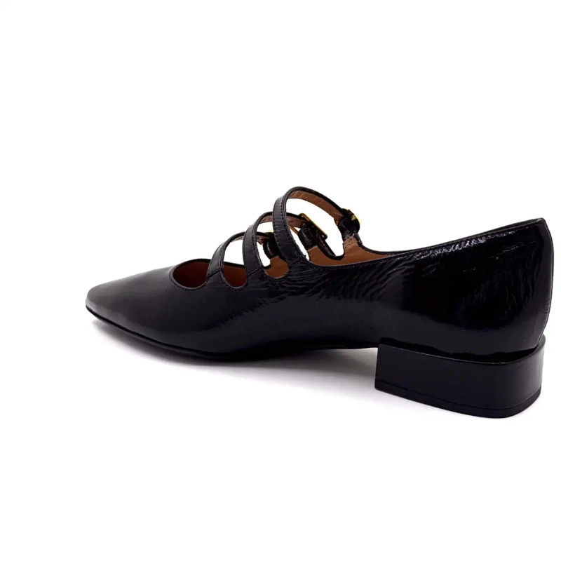 Ivoire Q3520 Czarna skóra lakierowana Ivoire Chaussures