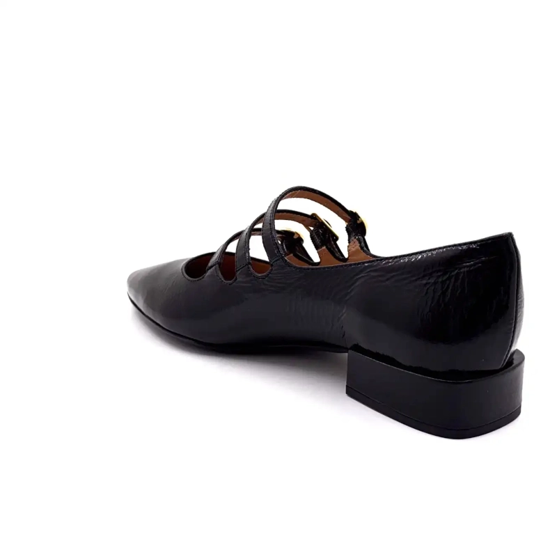 Ivoire Q3520 Schwarzes Lackleder Ivoire Chaussures