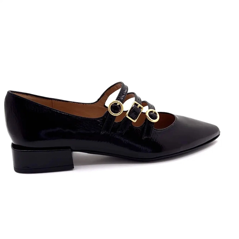 Ivoire Q3520 Black Patent Leather Ivoire Chaussures