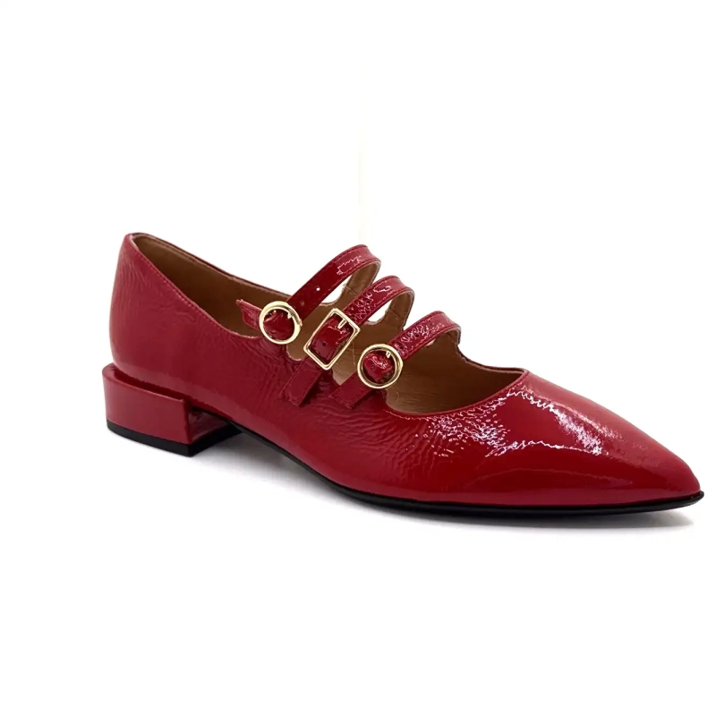Ivoire Q3520 Couro Envernizado Vermelho Ivoire Chaussures