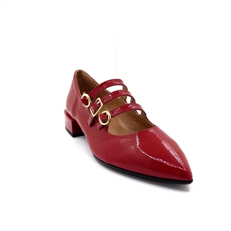 Piele lăcuită roșie Q3520 Ivoire Ivoire Chaussures