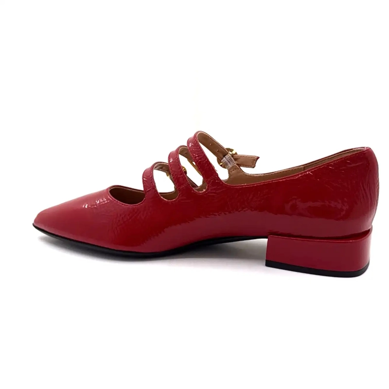 Ivoire Q3520 Rotes Lackleder Ivoire Chaussures