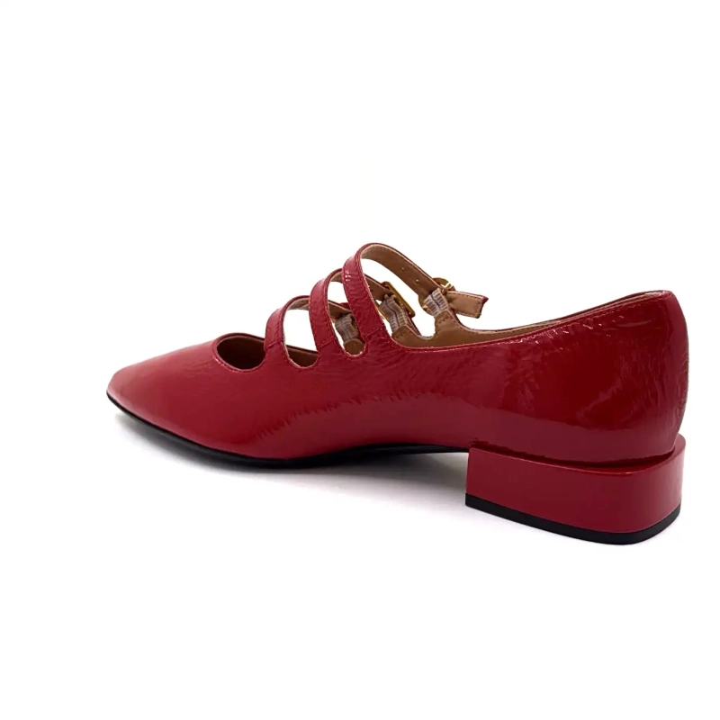 Ivoire Q3520 rött lackläder Ivoire Chaussures