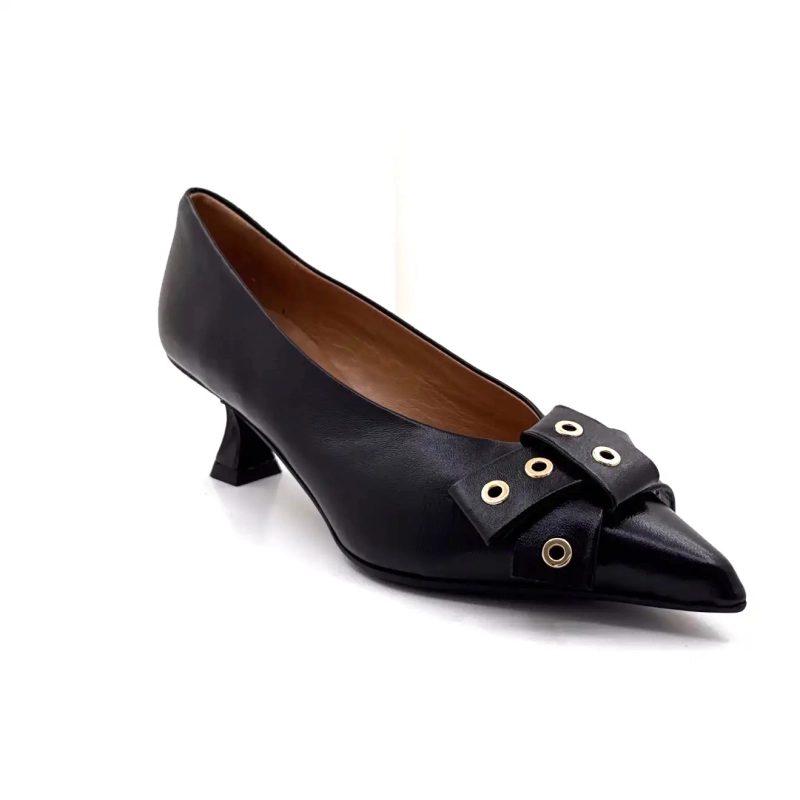 Ivoire X1522 Schwarzes Leder Ivoire Chaussures