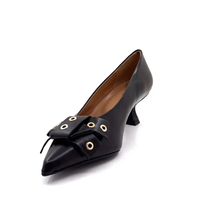 Ivoire X1522 Schwarzes Leder Ivoire Chaussures