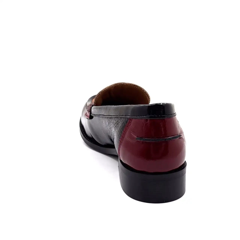 Ivoire 12816 Pelle verniciata nera Bordeaux e Leo Ivoire Chaussures