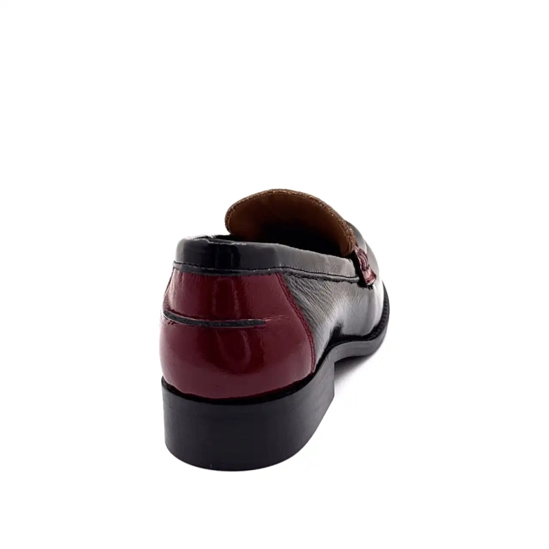 Ivoire 12816 Black Patent Leather Bordeaux & Leo Ivoire Chaussures