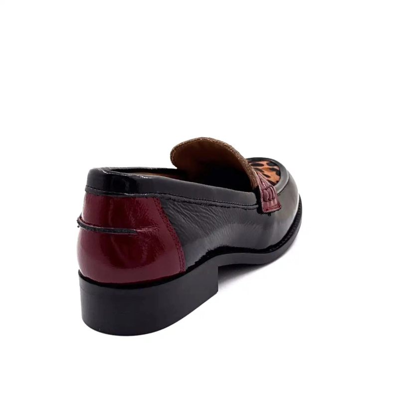 Ivoire 12816 Charol Negro Burdeos y Leo Ivoire Chaussures