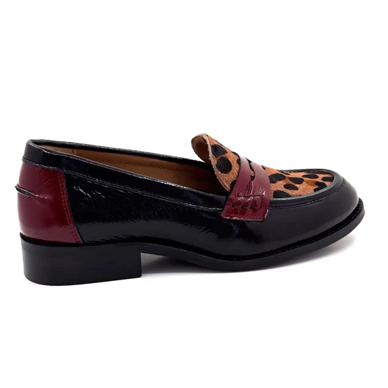 Ivoire 12816 Schwarzes Lackleder Bordeaux & Leo Ivoire Chaussures