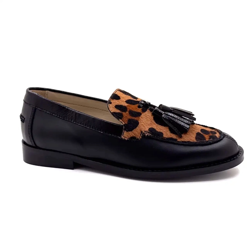 Ivoire 13543 Black Leather & Leo Ivoire Chaussures