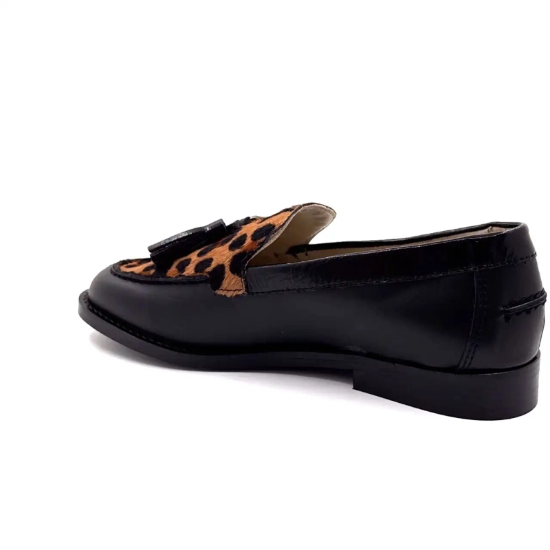 Ivoire 13543 Piele neagră și leu Ivoire Chaussures