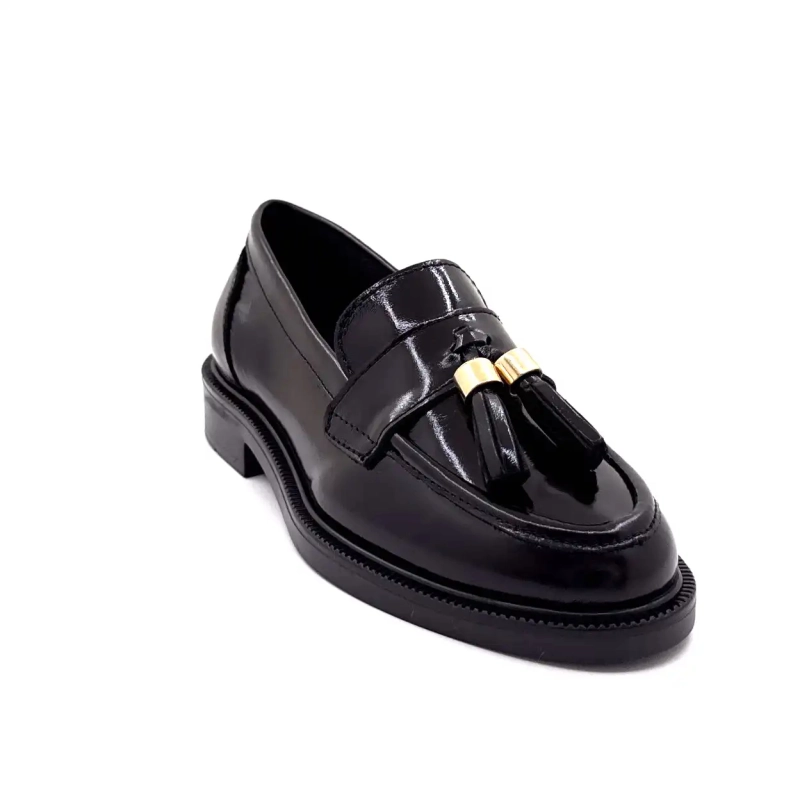Ivoire 4823 Black Glazed Leather Ivoire Chaussures
