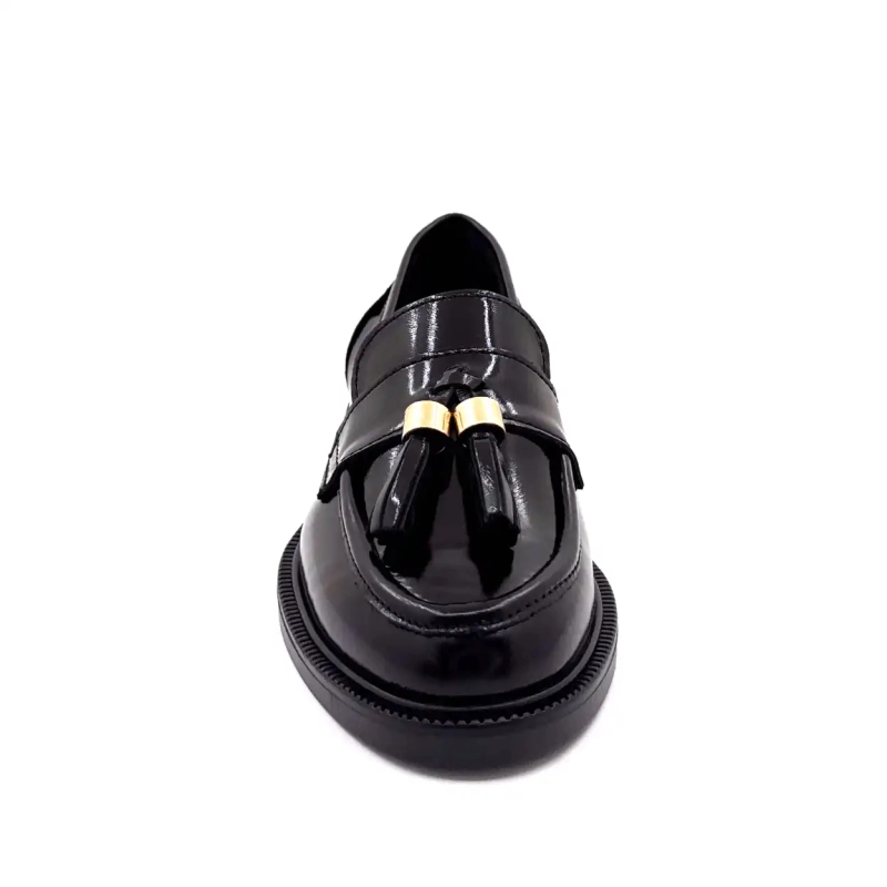 Ivoire 4823 Black Glazed Leather Ivoire Chaussures