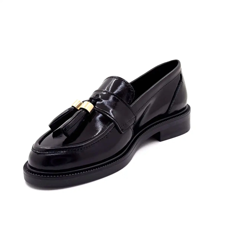 Ivoire 4823 Black Glazed Leather Ivoire Chaussures