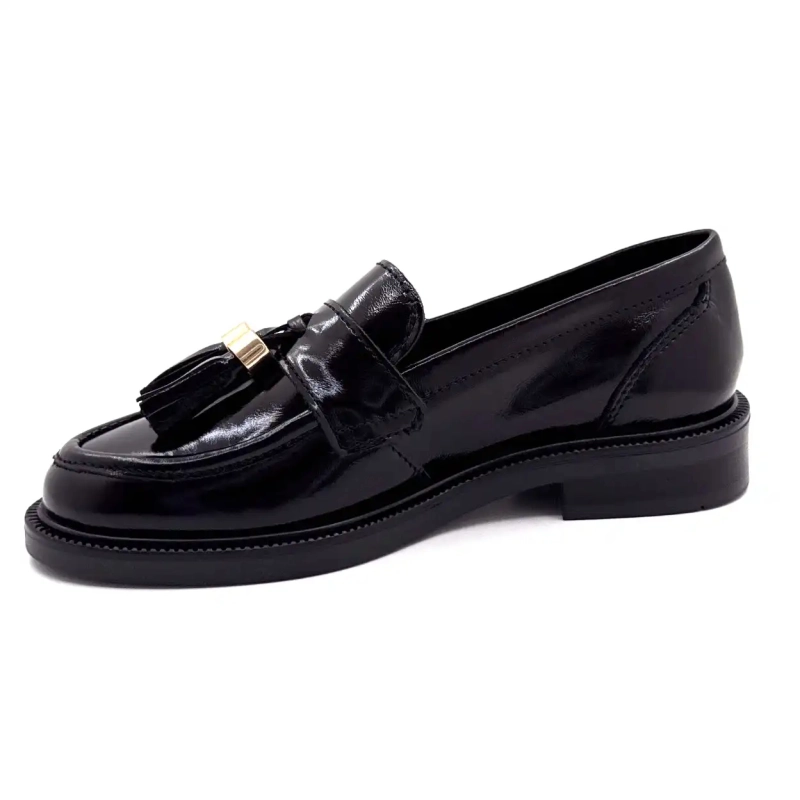 Ivoire 4823 Black Glazed Leather Ivoire Chaussures