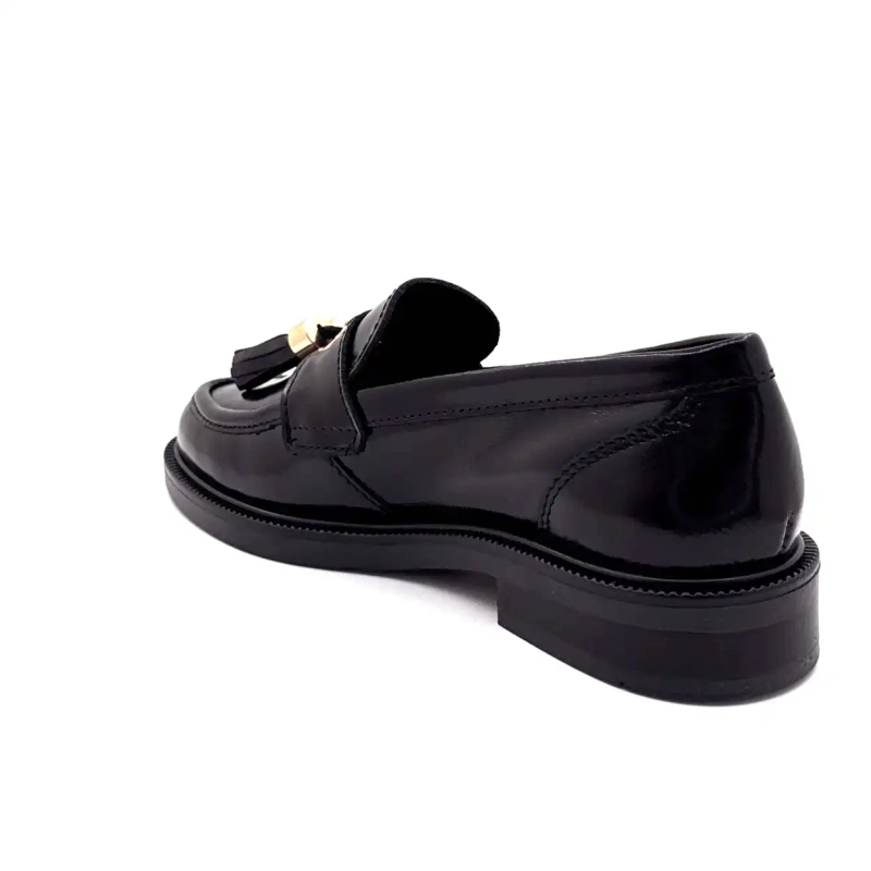 Ivoire 4823 Black Glazed Leather Ivoire Chaussures