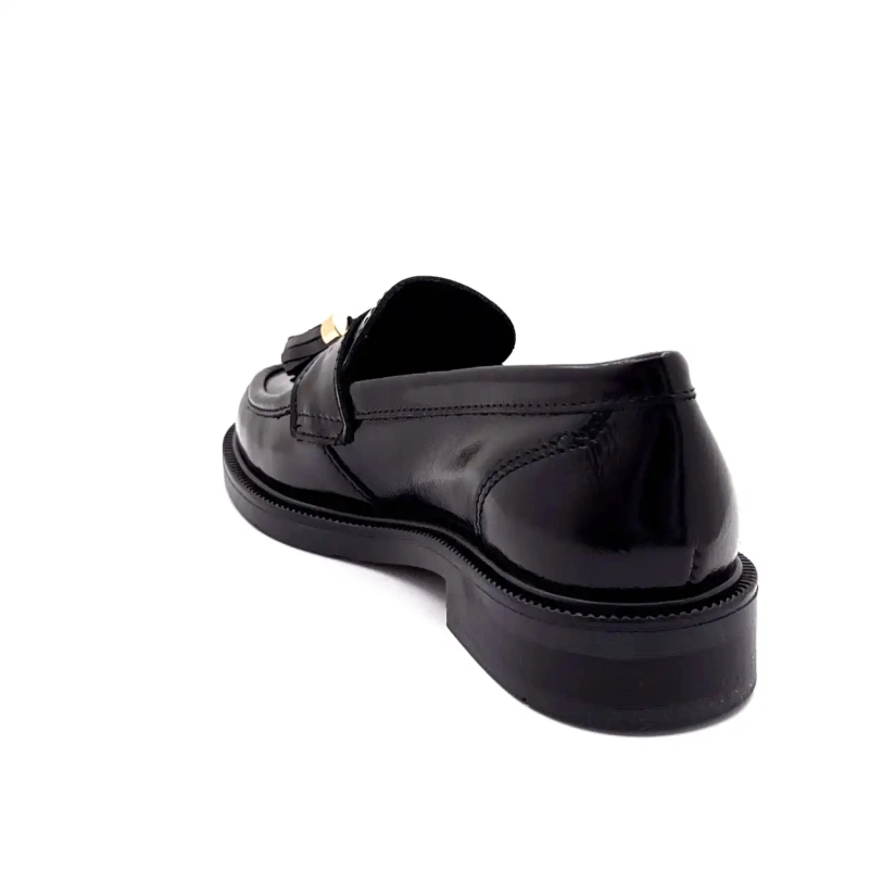 Ivoire 4823 Black Glazed Leather Ivoire Chaussures
