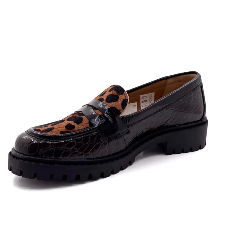 Ivoire 13371 Pony Piele lăcuită Maro Leo & Negru Ivoire Chaussures