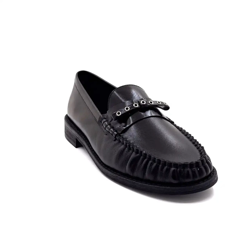 Inuovo Lfg 004 Svart Lær Ivoire Chaussures