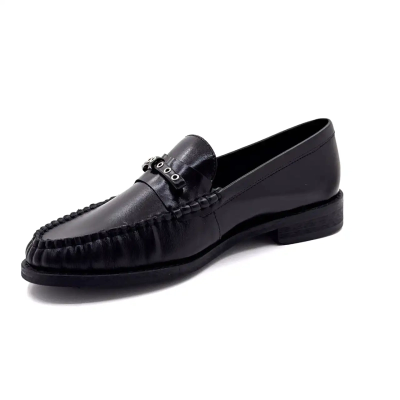 Inuovo Lfg 004 Svart Läder Ivoire Chaussures