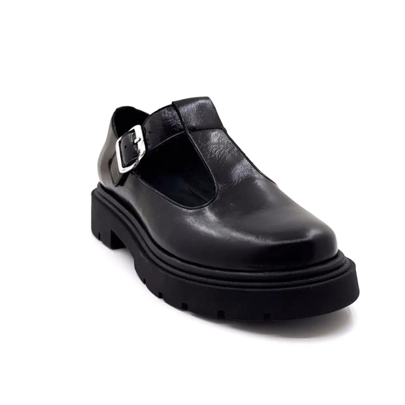Ivoire 66141 Schwarzes Leder Ivoire Chaussures