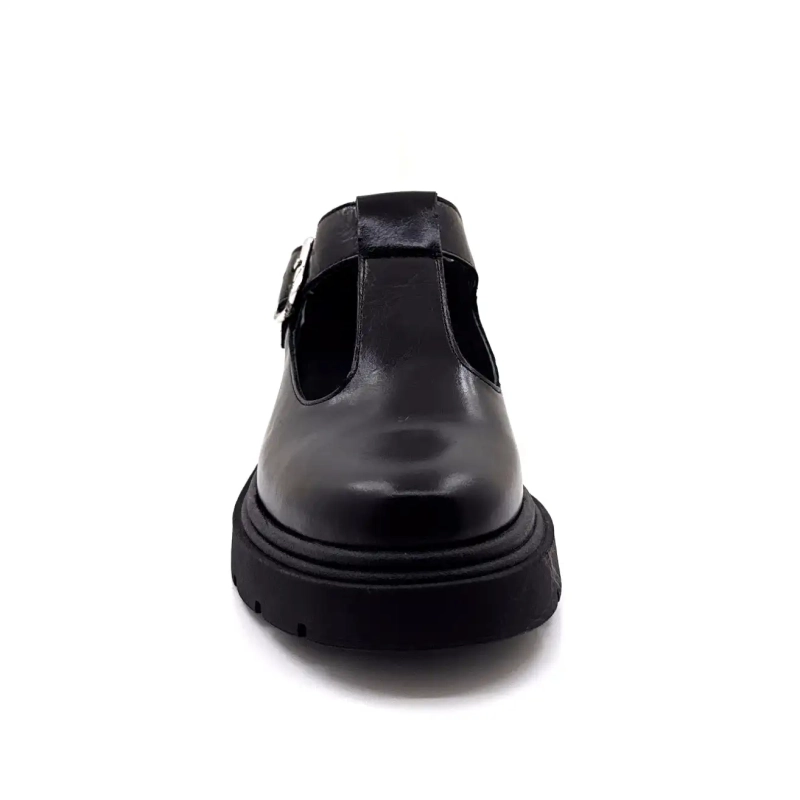 Ivoire 66141 Schwarzes Leder Ivoire Chaussures